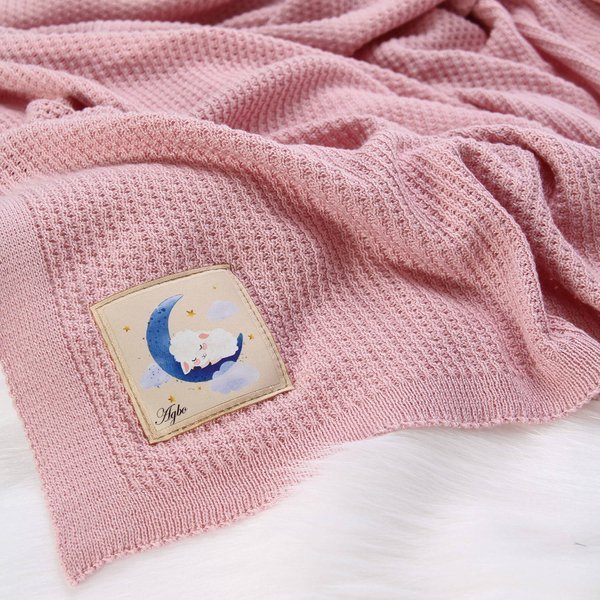 Bamboo-Cotton baby blanket pink Bambini