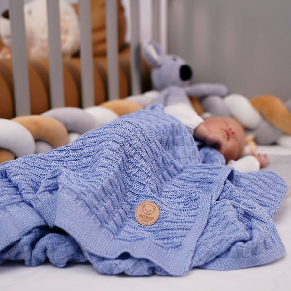 Bamboo baby blanket blue Misio
