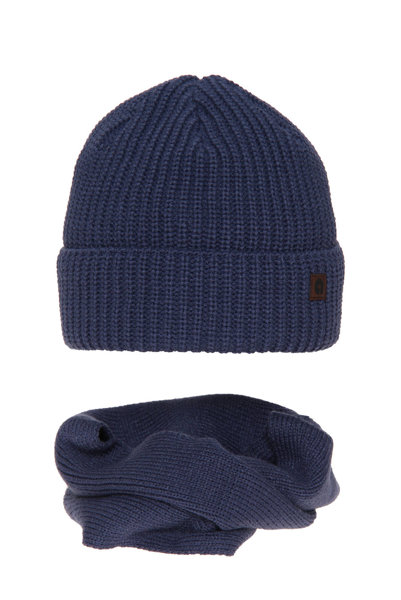 Boy's winter set: hat and scarf blue Minos