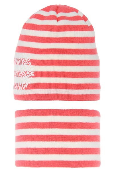 Girl's spring/ autumn set: hat and tube scarf red Lila