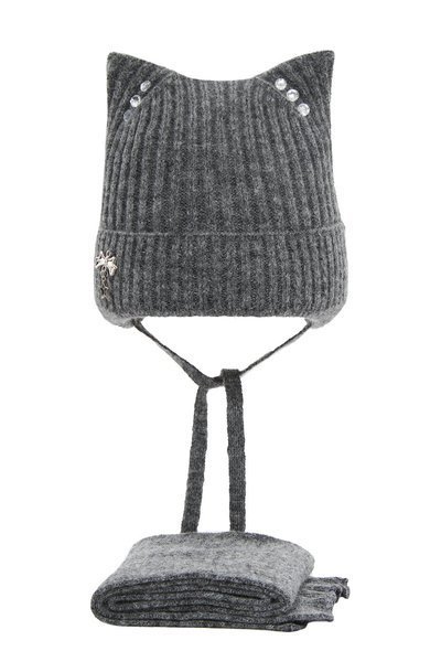 Girl's winter set: hat and scarf grey Bora