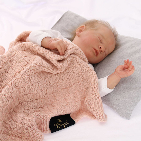 Wool baby blanket pink Elf