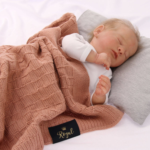 Wool baby blanket pink Elf