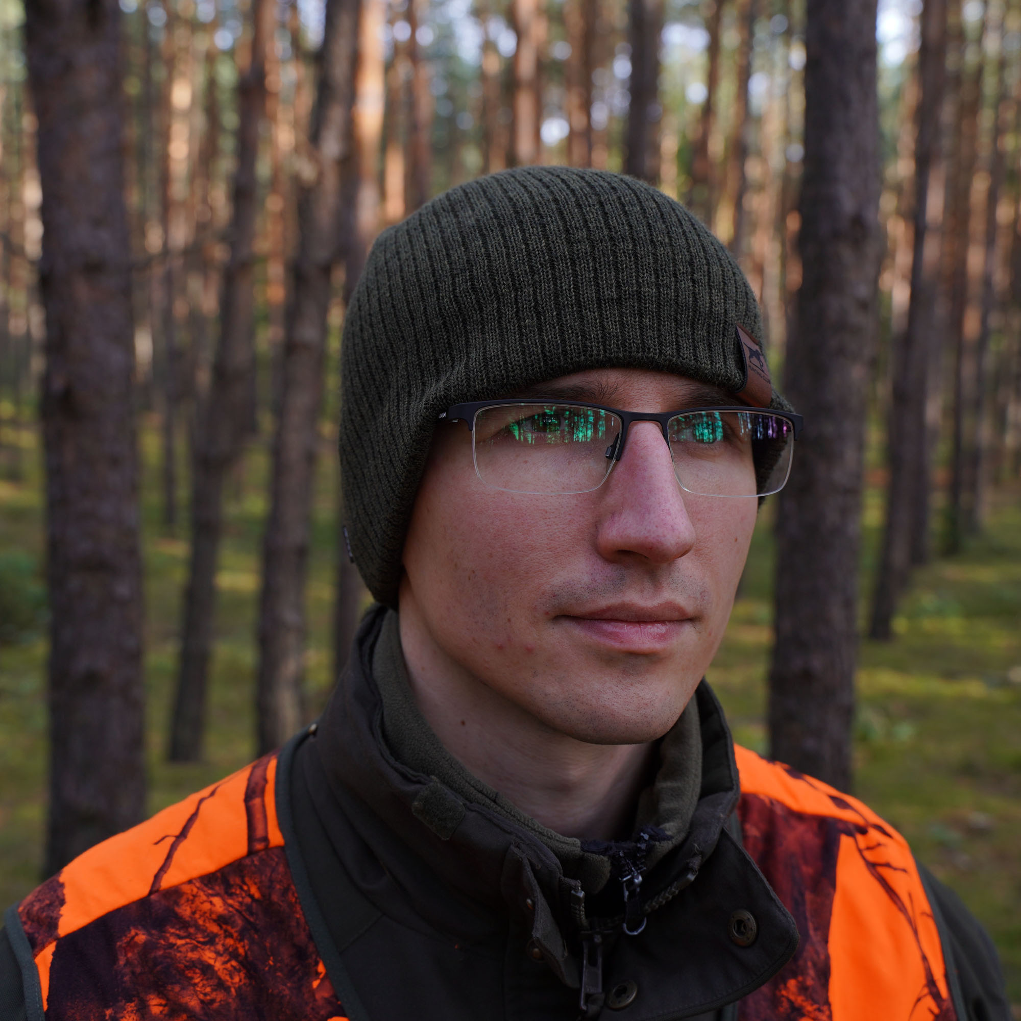 Men's winter hat orange Bird wool AGBO