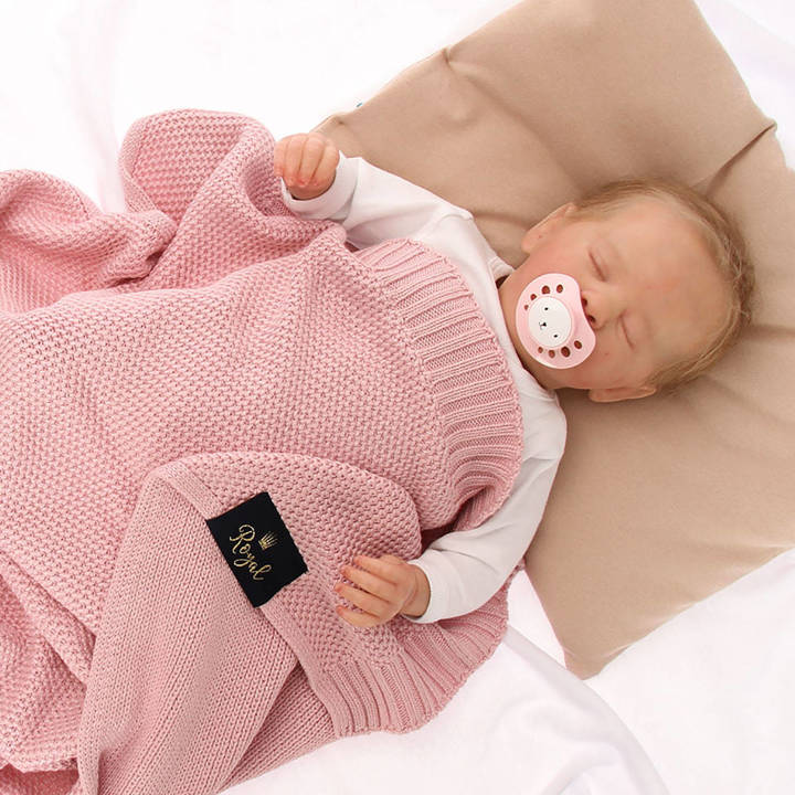 Bamboo-Cotton baby blanket pink Bing