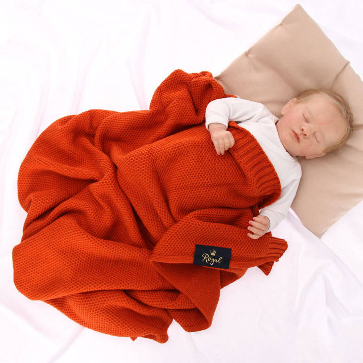 Bamboo-Cotton baby blanket red Bing
