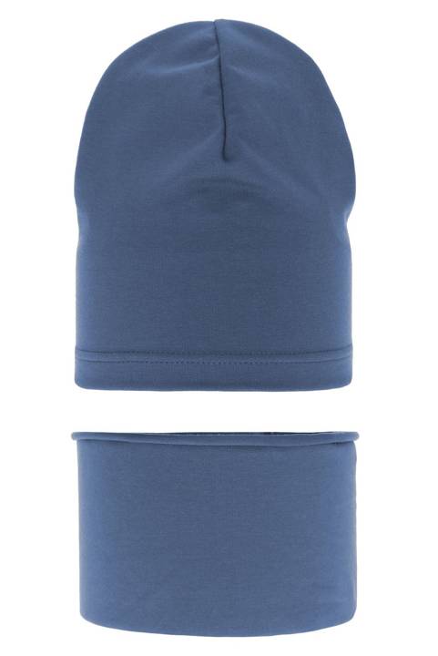 Boy's spring/ autumn set: hat and tube scarf blue Hazel