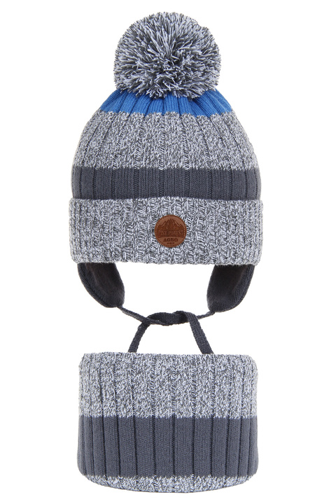 Boy's winter set: hat and tube scarf grey Nokat