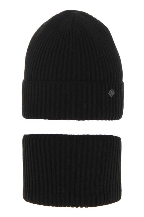 Girl's winter set: hat and tube scarf black Danae