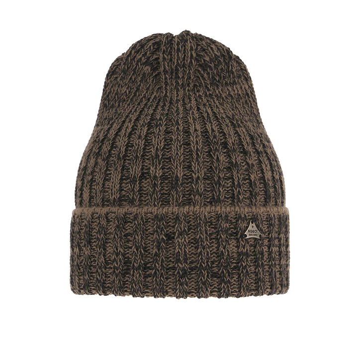 Mens winter hat brown merino wool Justin