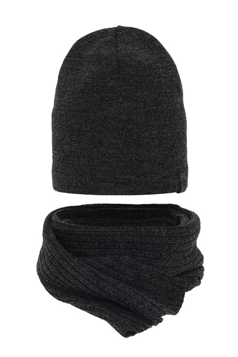 Men's winter set: hat and scarf grey Mores