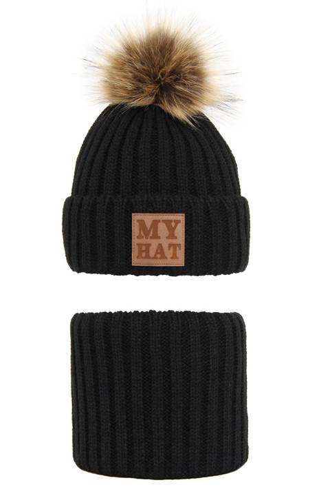 Winter hat for boy with pompom As