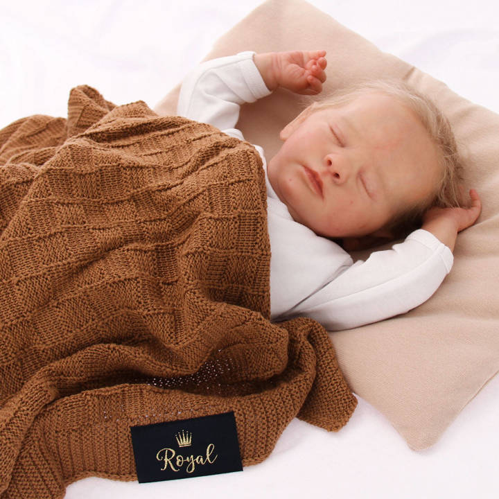 Wool baby blanket brown Elf