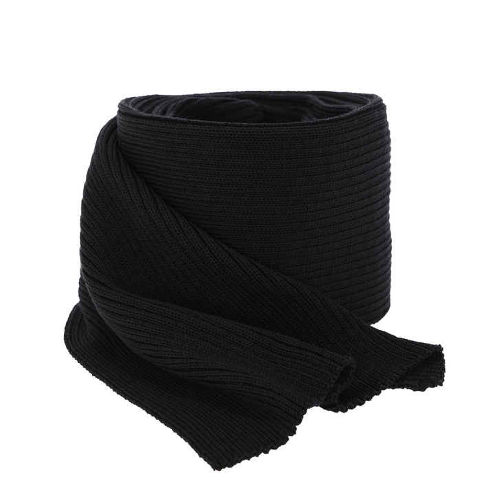 Szalik zimowy męski, czarny, 100% wełniana merino Brayan