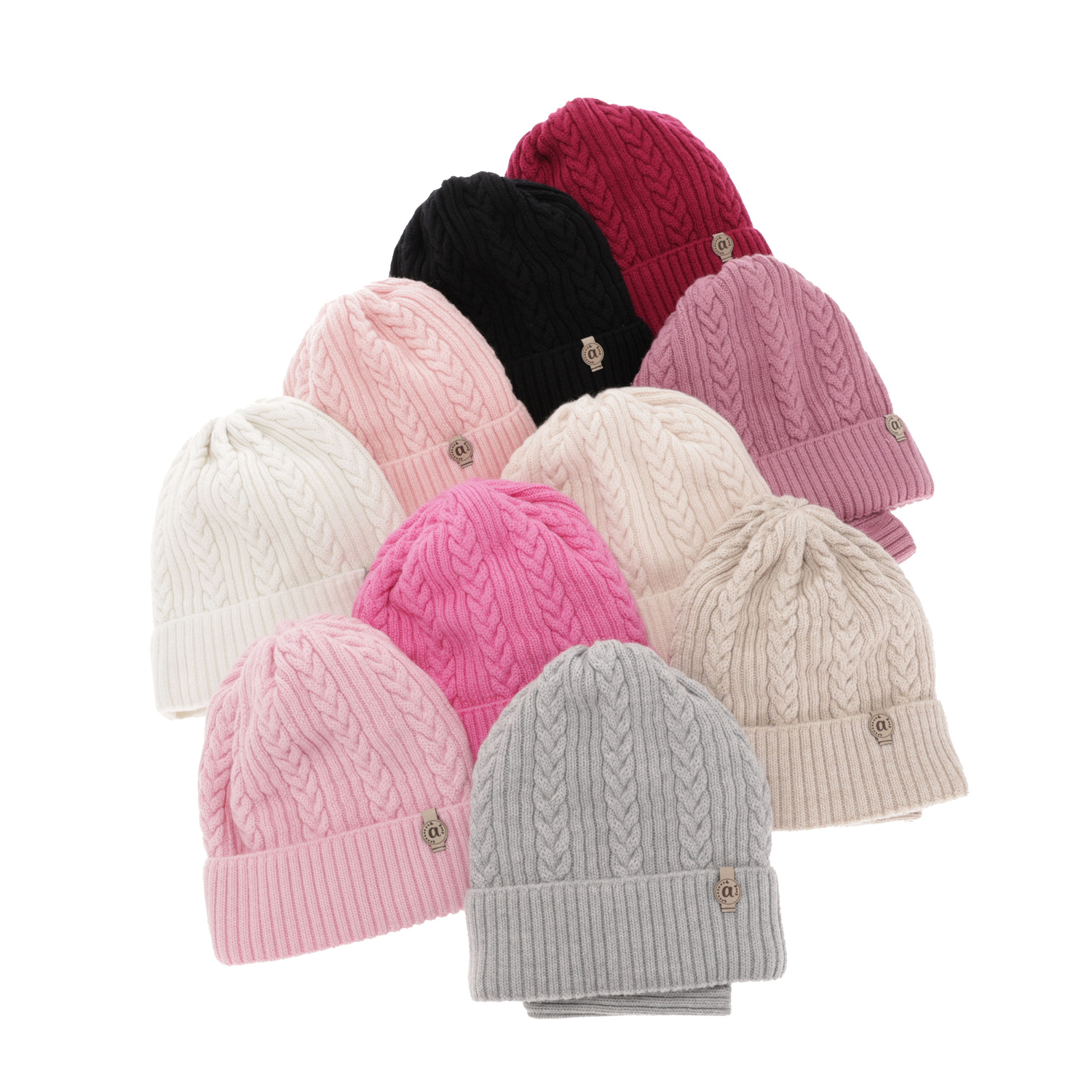 Czapka i komin dla dziewczynki zimowy komplet, różowy, 100% wełniany merino Jenny