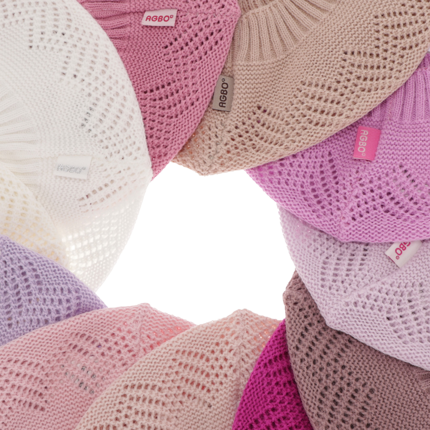 Beret dla dziewczynki jesienny, wiosenny, beżowy, ażurowy Filadelfia