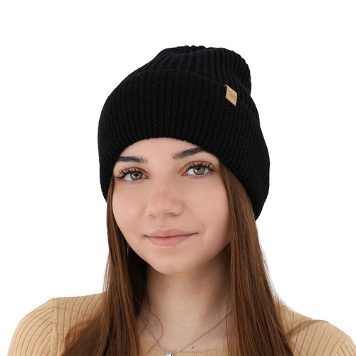 Czapka zimowa damska, różowa, 100% wełniana merino Isla