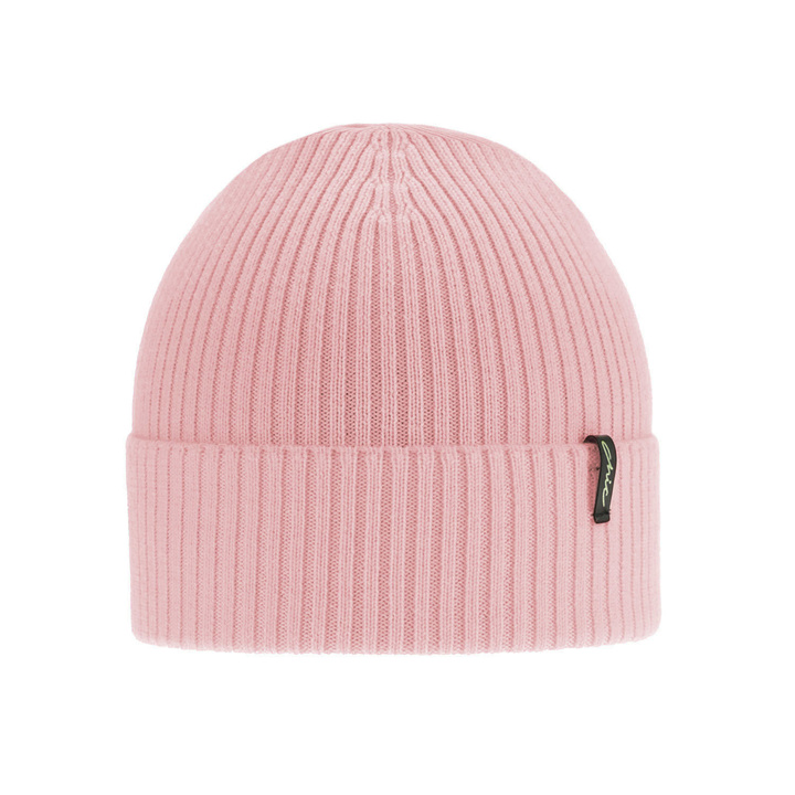 Czapka zimowa damska różowa 100% wełniana extrafine merino Megan
