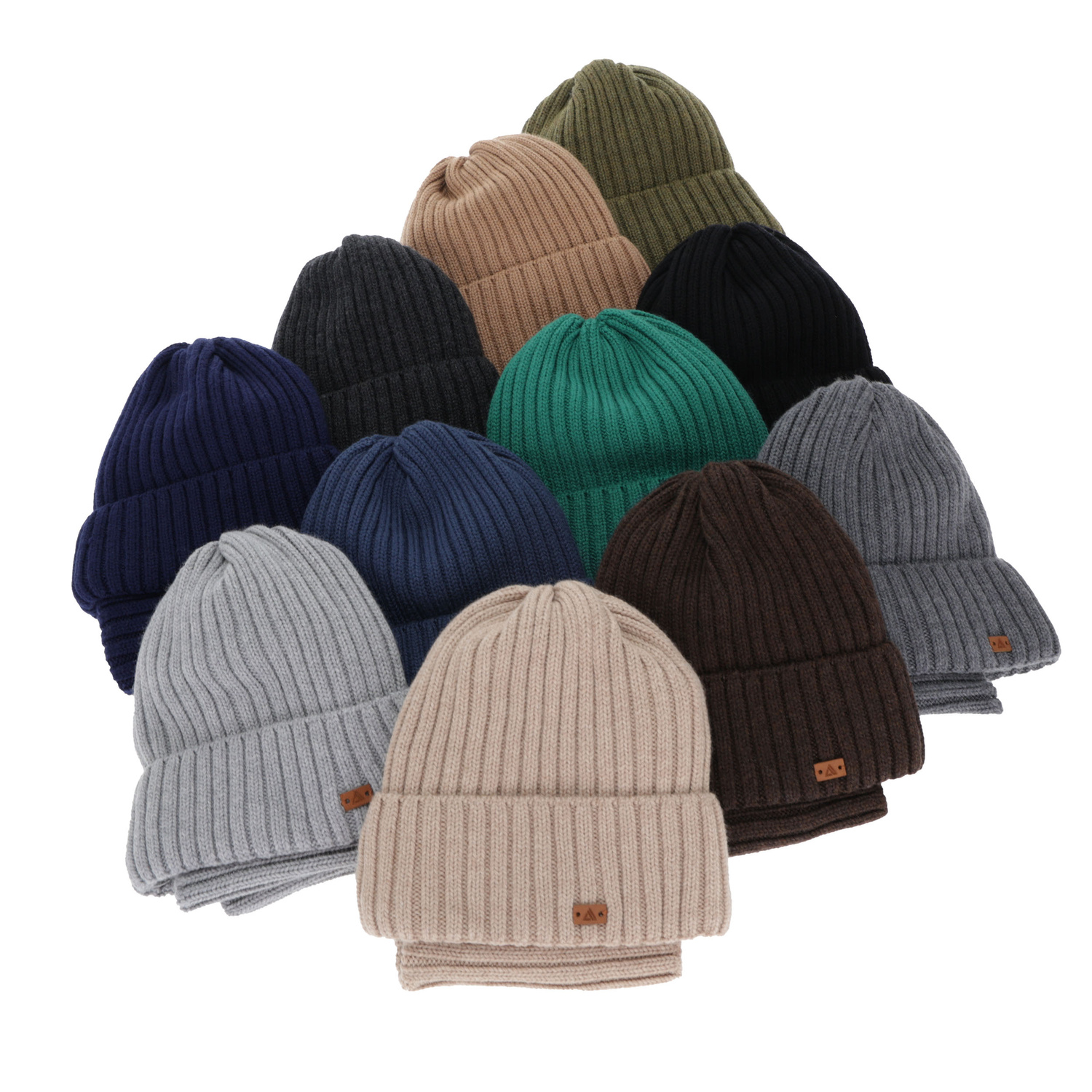 Czapka i komin dla chłopca, zimowy komplet, 100% wełniany merino, czarny Umberto
