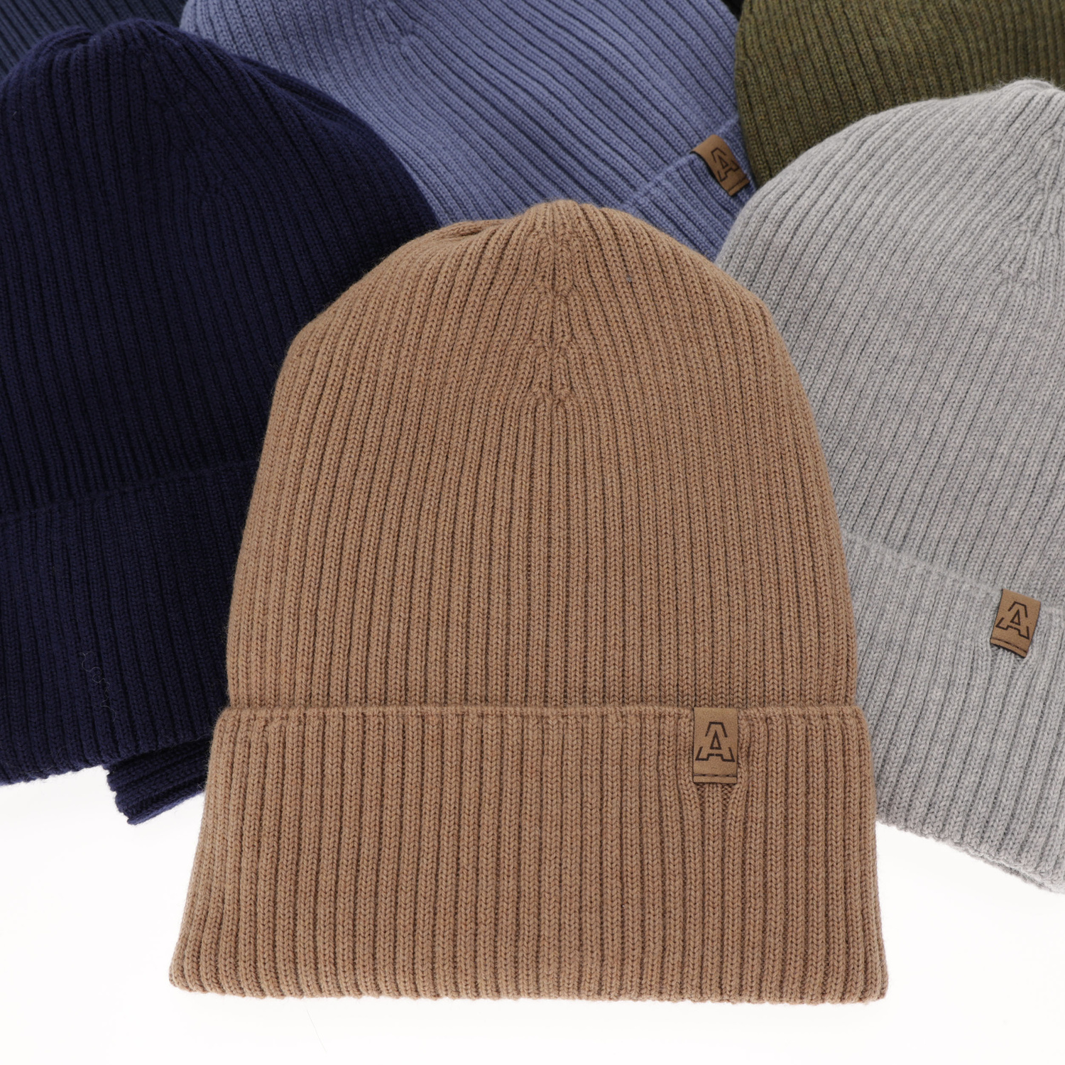 Czapka i komin dla chłopca jesienny, wiosenny komplet, ciemnoniebieski, 100% wełniany merino Lemas