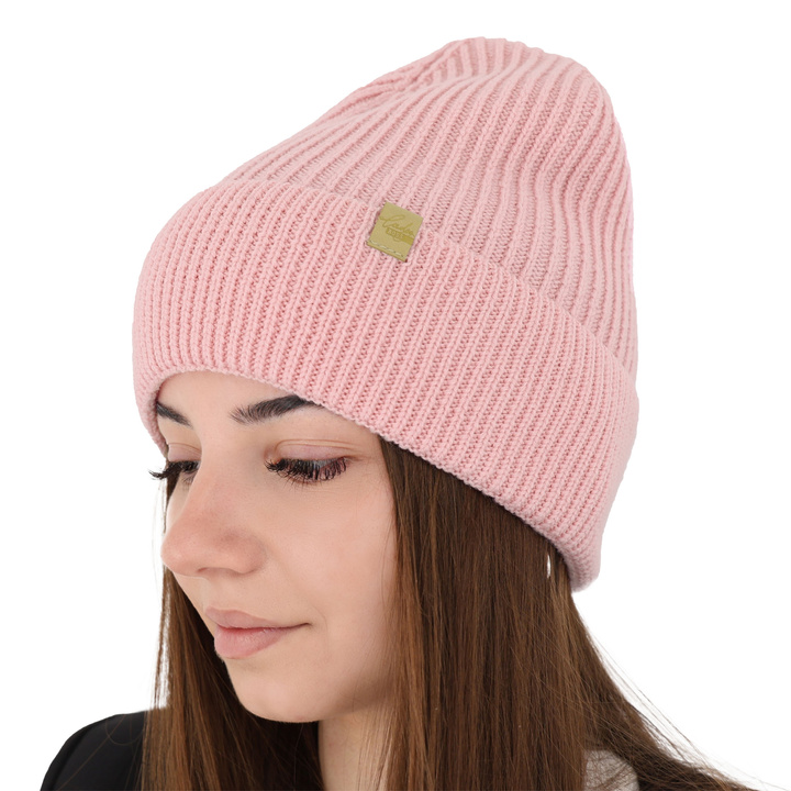 Czapka zimowa damska, brązowa, 100% wełniana merino Isla