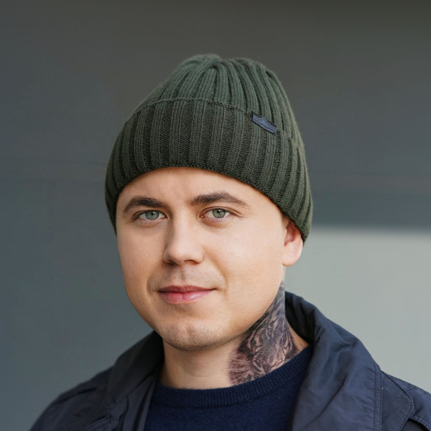 Czapka zimowa męska, oliwkowa Vincent