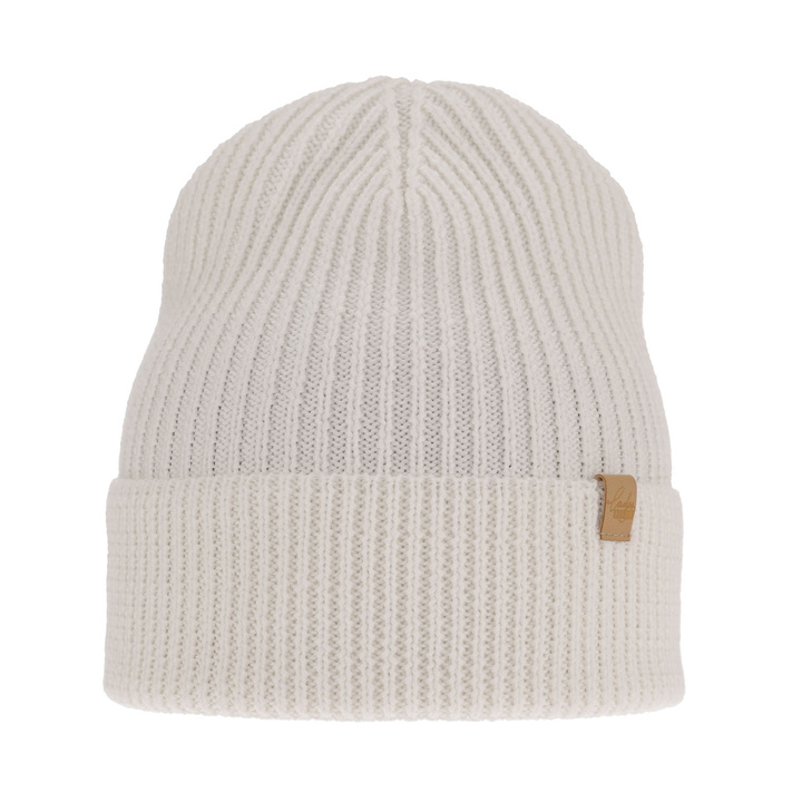 Czapka zimowa damska, biała, 100% wełniana merino Isla