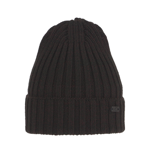 Czapka zimowa męska, bordowa, z wełną merino, Timon
