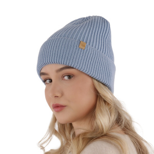 Czapka zimowa damska, brązowa, 100% wełniana merino Isla