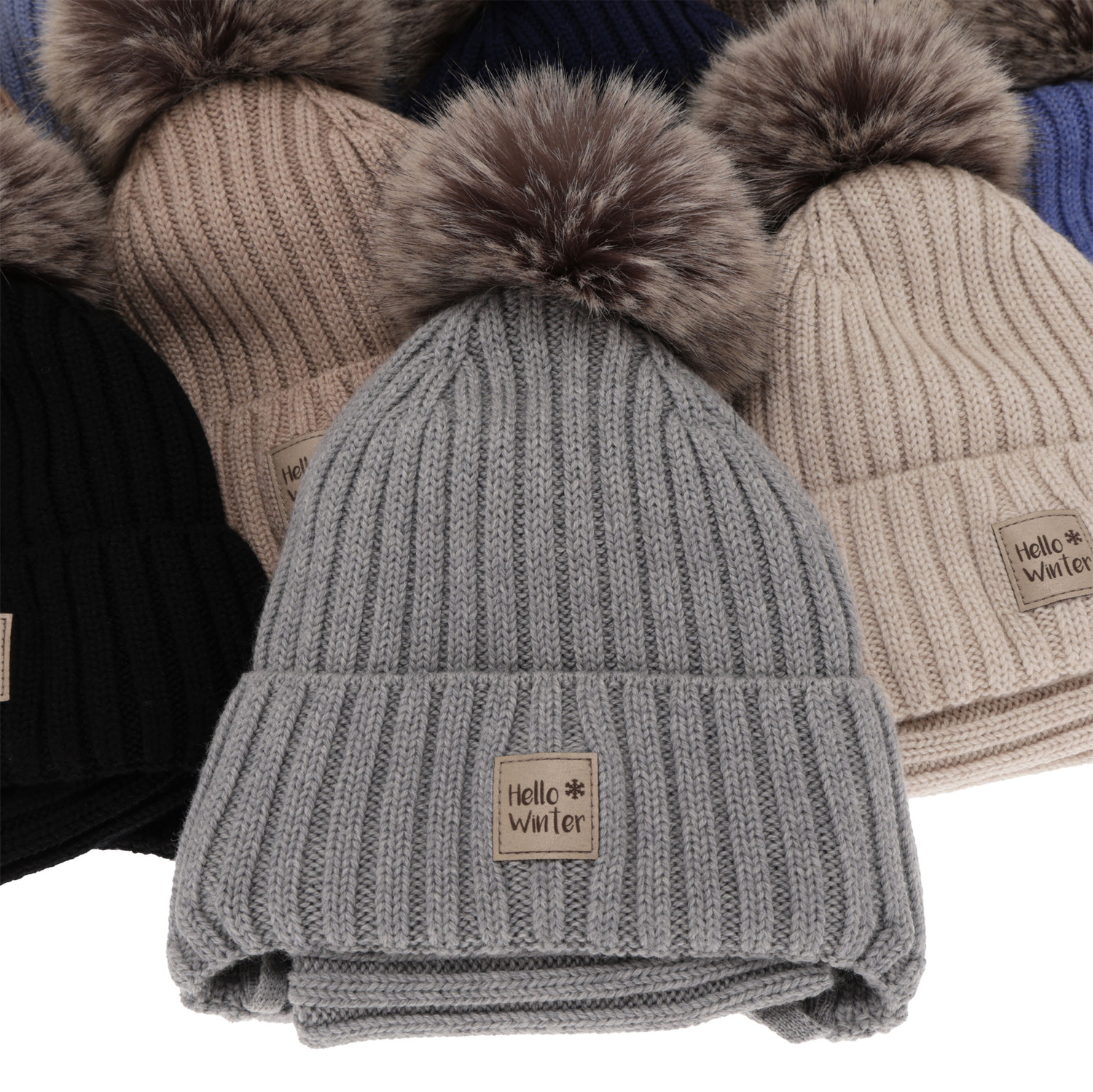 Czapka i komin dla chłopca zimowy komplet, niebieski, 100% wełniany merino, podszyty wełnianym polarem, wiązany Morti