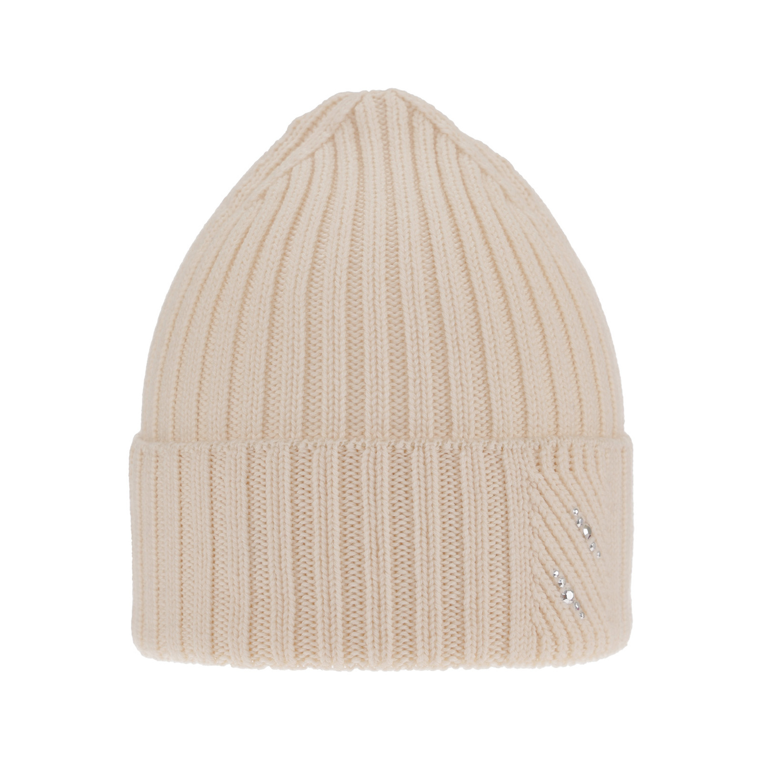 Czapka zimowa damska, beżowa, 100% wełniana merino Ariga
