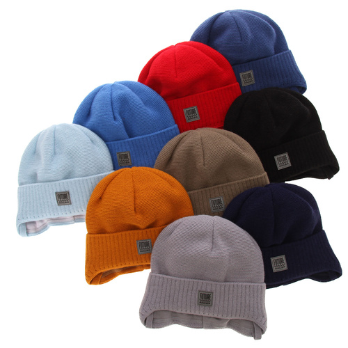 Czapka jesienna, wiosenna dla chłopca, czarna, wiązana Parys