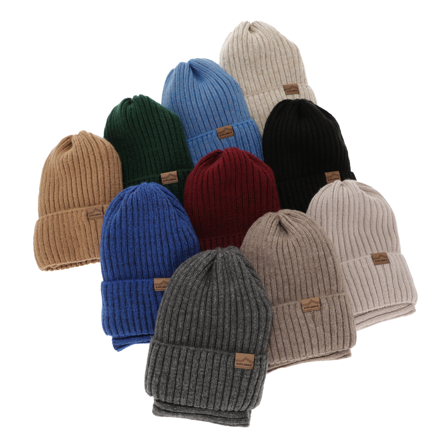 Czapka i komin dla chłopca zimowy komplet, camel, z wełną merino Karmin