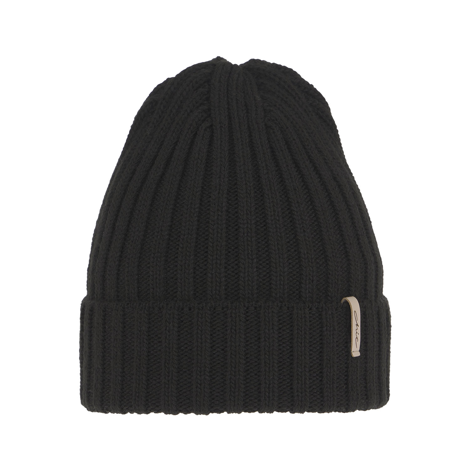 Czapka zimowa damska, czarna, z wełną merino, Missi