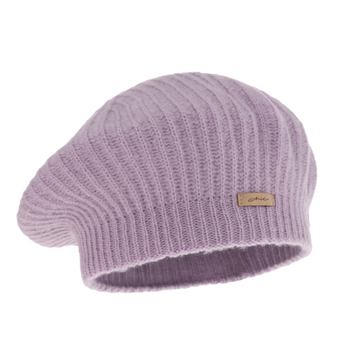 Beret damski zimowy, fioletowy, Grace