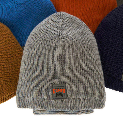 Czapka i komin dla chłopca zimowy komplet, granatowy, jeansowy Gami