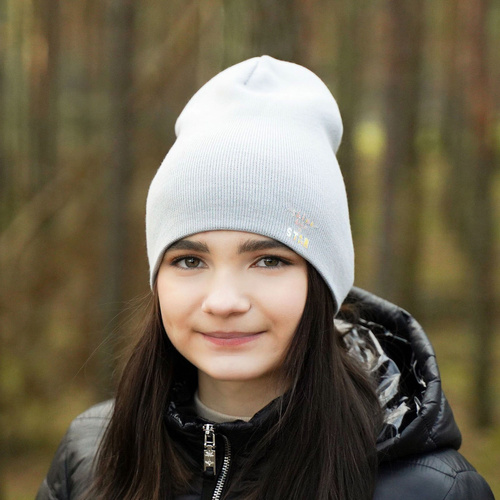 Czapka zimowa dla dziewczynki, fioletowa, dwustronna Estrela