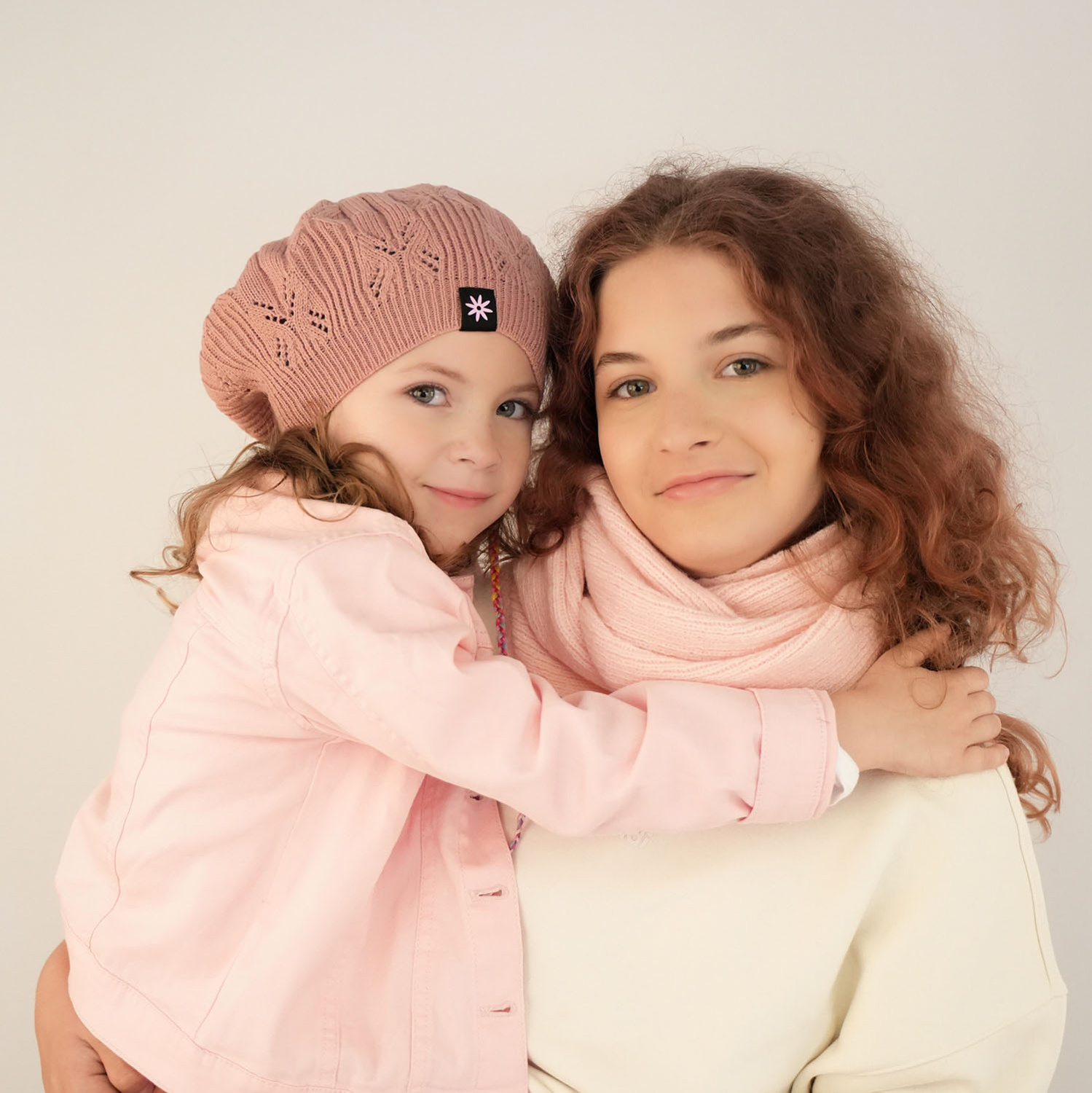 Beret dla dziewczynki jesienny, wiosenny, różowy, Marcela