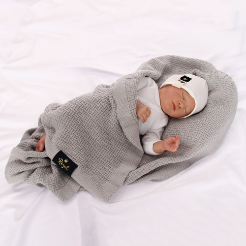 Kocyk bambusowo-bawełniany dla dziecka, niemowlaka, szary, delikatny Pony