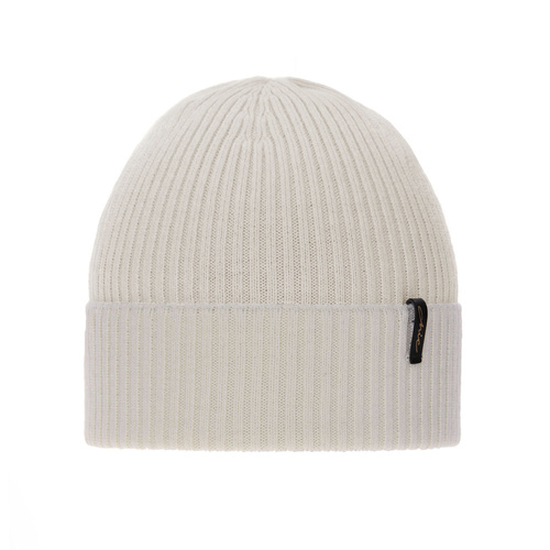 Czapka zimowa, jesienna, wiosenna damska, kremowa, 100% wełniana merino Megan