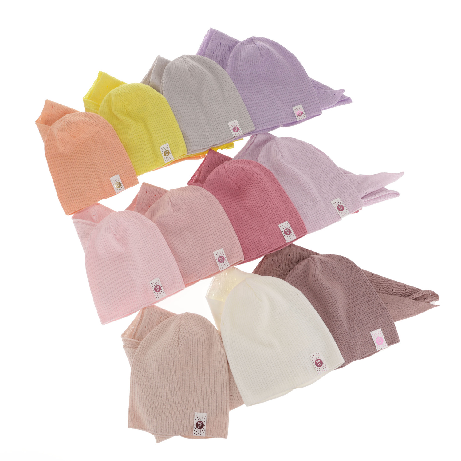 Czapka i chusta dla dziewczynki jesienny, wiosenny komplet, różowy Blanche