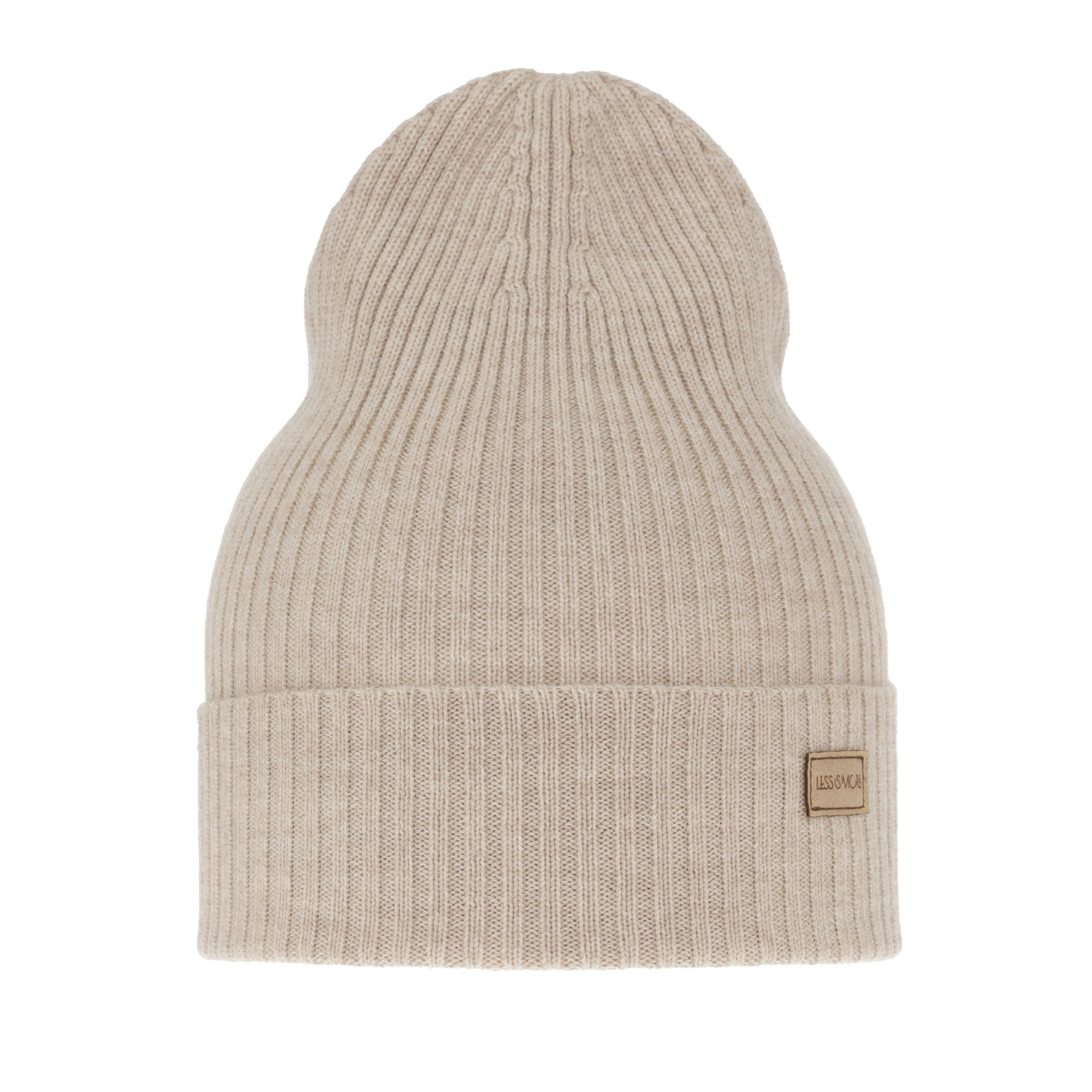 Czapka damska zimowa, beżowa, 100% wełniana merino Sophie
