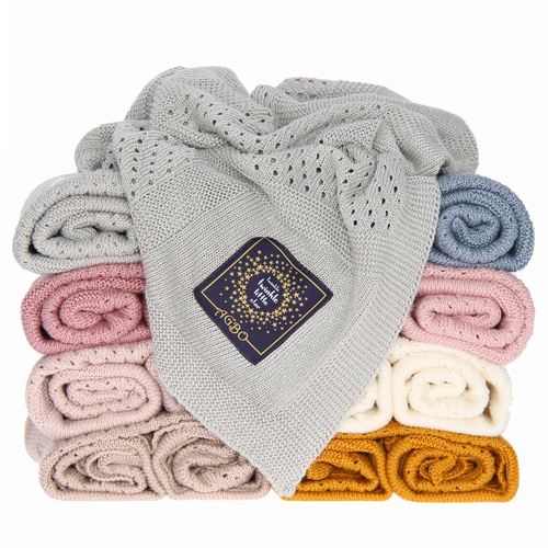 Kocyk bambusowo-bawełniany dla dziecka, niemowlaka, szary, delikatny Domino