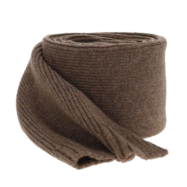 Szalik zimowy damski, brązowy, z wełną, Loretta