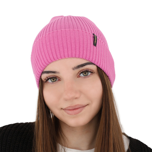 Czapka zimowa damska, bordowa, 100% wełniana merino, Megan