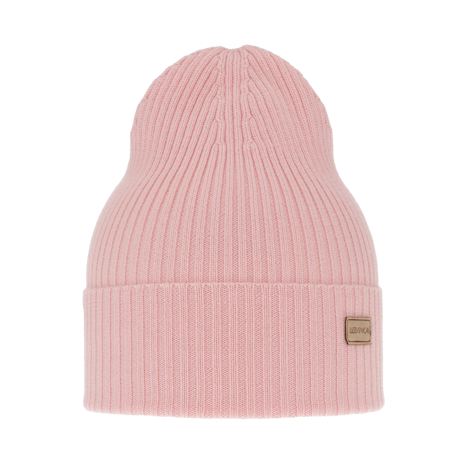 Czapka damska zimowa, jasnoróżowa, 100% wełniana merino Sophie
