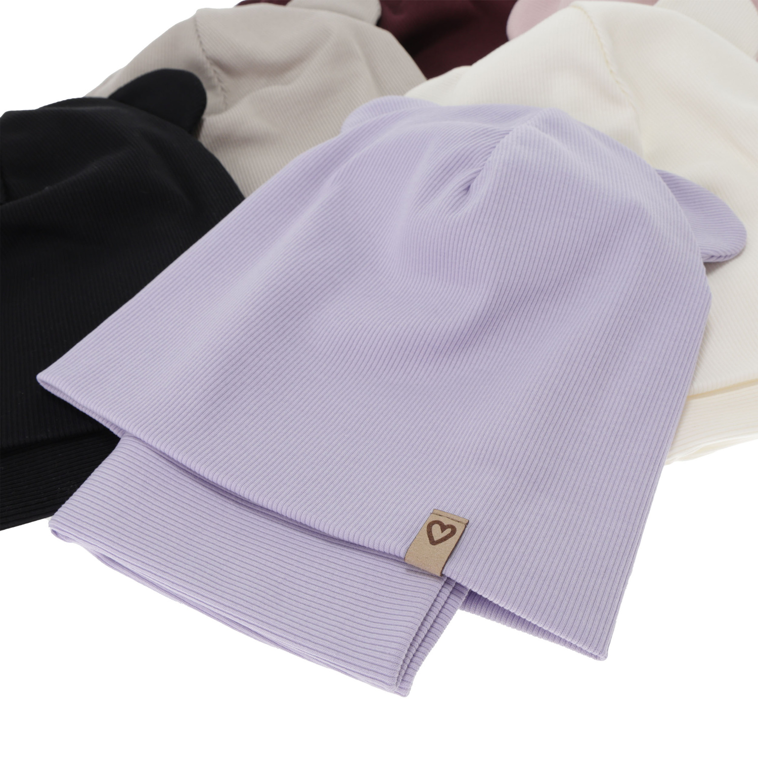 Czapka i komin dla dziewczynki jesienny, wiosenny komplet, bawełniany, beżowy Luminia