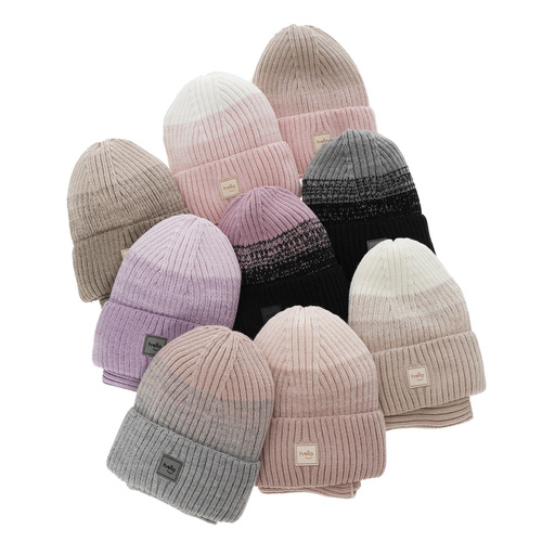 Czapka i komin dla dziewczynki zimowy komplet, fioletowy Tasha