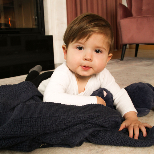 Kocyk bambusowo-bawełniany dla dziecka, niemowlaka, szary, delikatny Pony