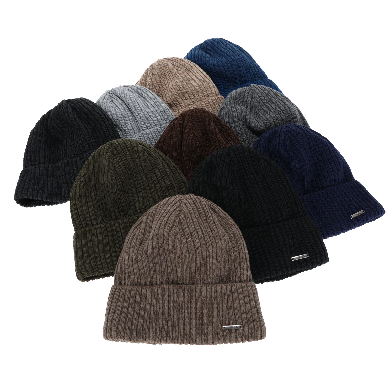 Czapka zimowa męska, khaki, z wełną merino Baltor